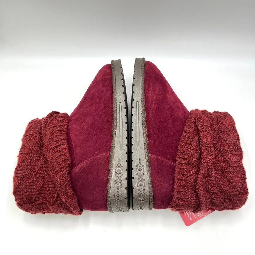 Muk Luks‎ Womens Size 7 Burgundy Red Vegan Suede Leather Winter Boots Shoes